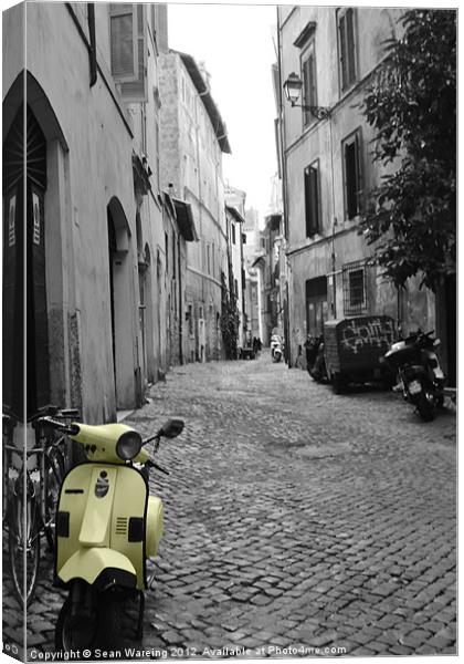 Yellow scooter Canvas Print by Sean Wareing