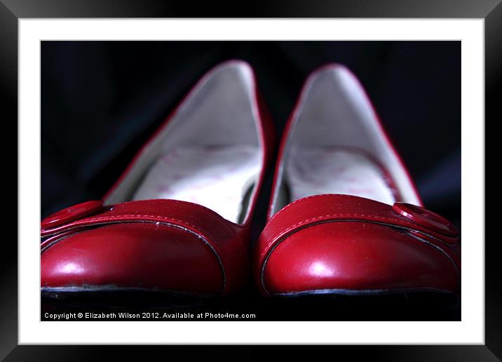 Red Shoes Framed Mounted Print by Elizabeth Wilson-Stephen