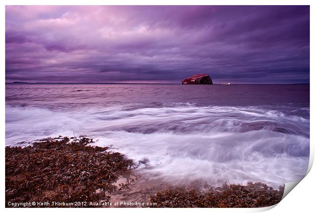 Waves to the Rock Print by Keith Thorburn EFIAP/b