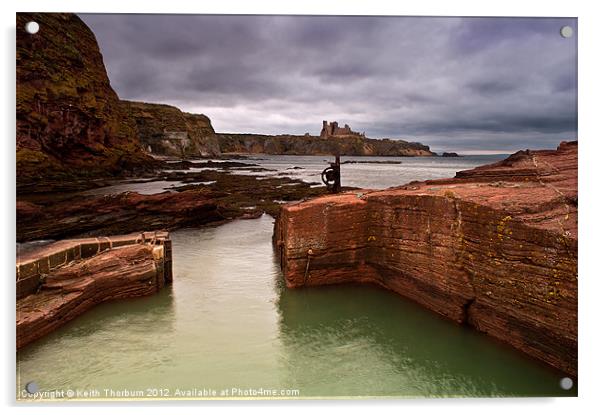 View of Tantallon Castle Acrylic by Keith Thorburn EFIAP/b