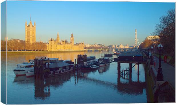 Winter Sunshine on Big Ben Canvas Print by Clive Eariss