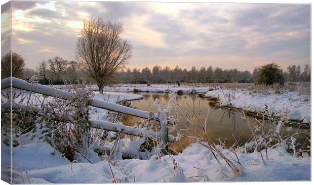Winter on the Ivel 1 Canvas Print by Geoff Phillips