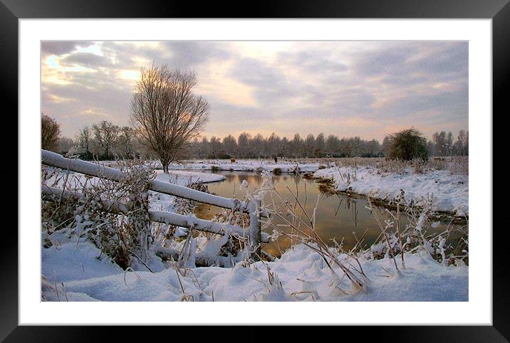 Winter on the Ivel 1 Framed Mounted Print by Geoff Phillips