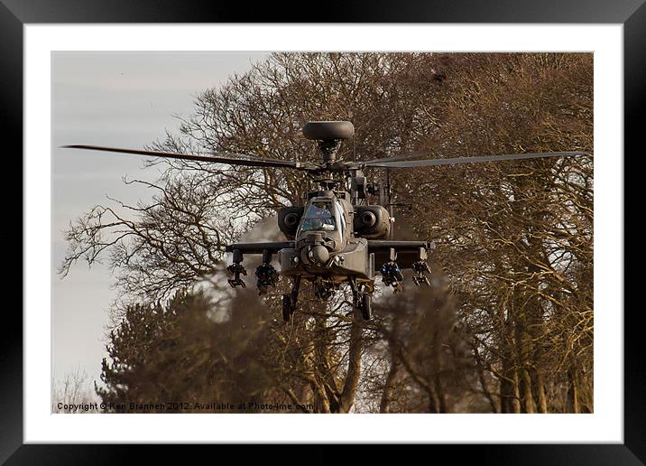 Boeing AH64 Apache attack helicopter Framed Mounted Print by Oxon Images
