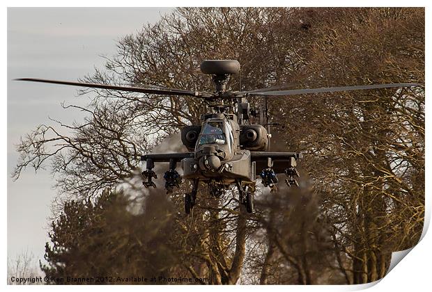 Boeing AH64 Apache attack helicopter Print by Oxon Images