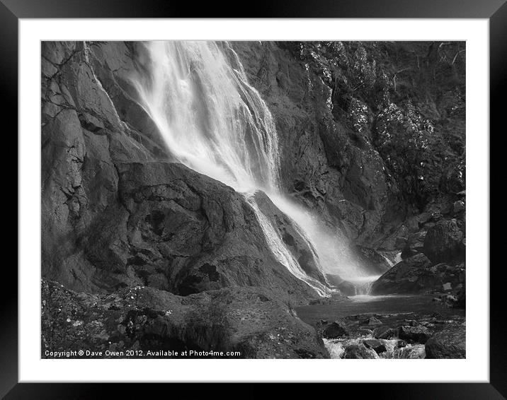 Aber Falls, Snowdonia Framed Mounted Print by Dave Owen