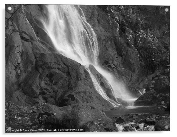 Aber Falls, Snowdonia Acrylic by Dave Owen