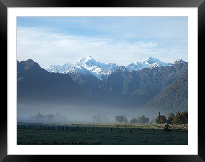 Morning on the farm Framed Mounted Print by Chris Stevens