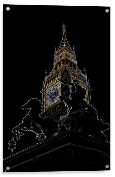 Big Ben and Boudica Statue Acrylic by David Pyatt