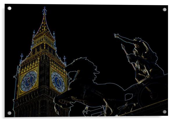 Big Ben and Boudica Statue Acrylic by David Pyatt