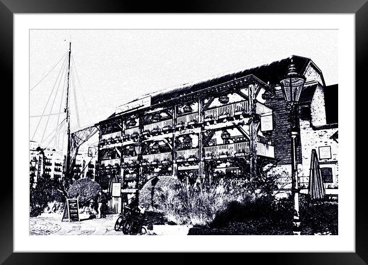 Dickens Inn St Katherines Dock Framed Mounted Print by David Pyatt