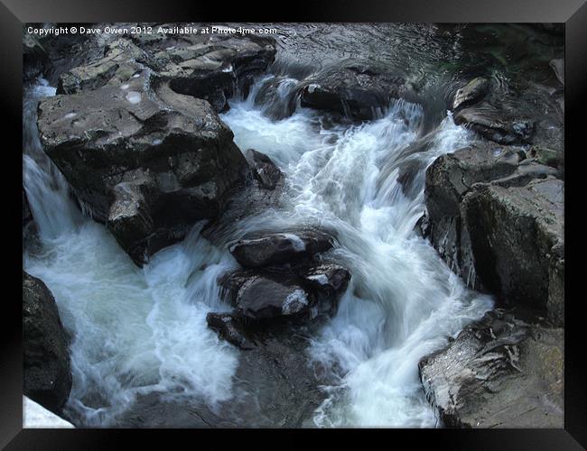 Winter Waterfall Framed Print by Dave Owen