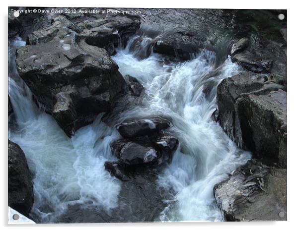 Winter Waterfall Acrylic by Dave Owen