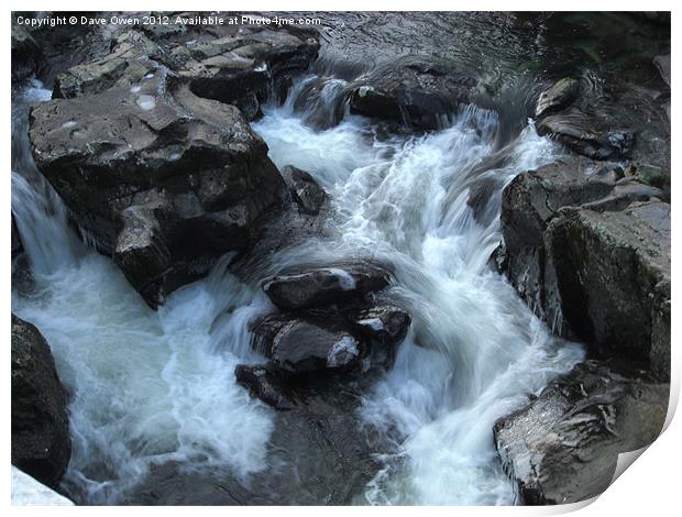 Winter Waterfall Print by Dave Owen