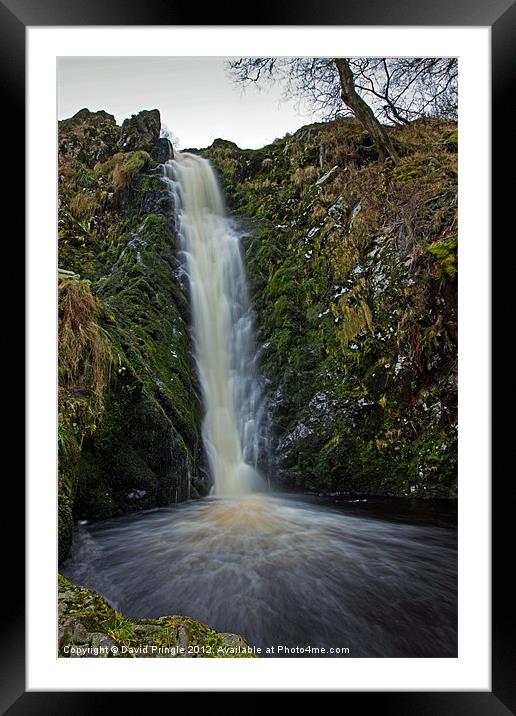 Linhope Spout Waterfall Framed Mounted Print by David Pringle