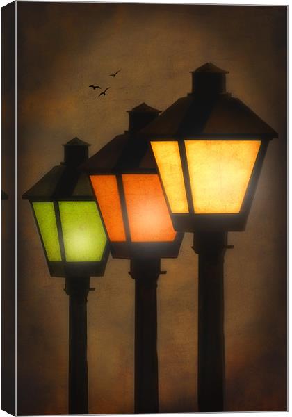 THREE LAMP LIGHTS Canvas Print by Tom York