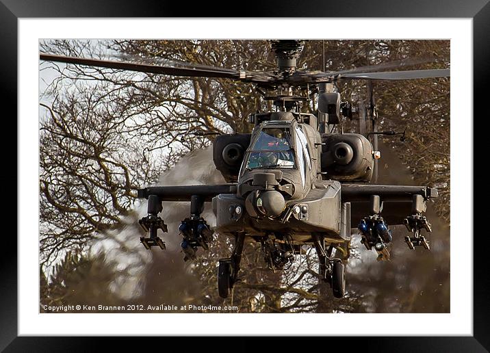 AH64 Apache up close Framed Mounted Print by Oxon Images