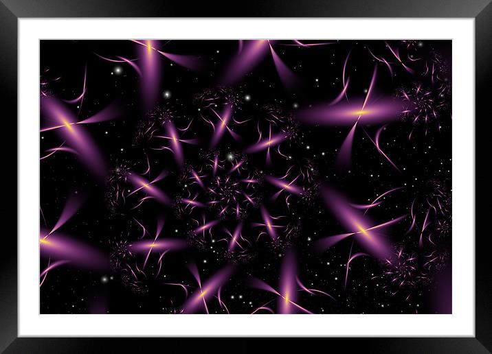 Purple Shards in the Night Framed Mounted Print by Jim Bryson
