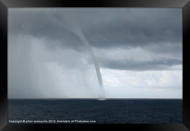 waterspout Framed Print by allan somerville