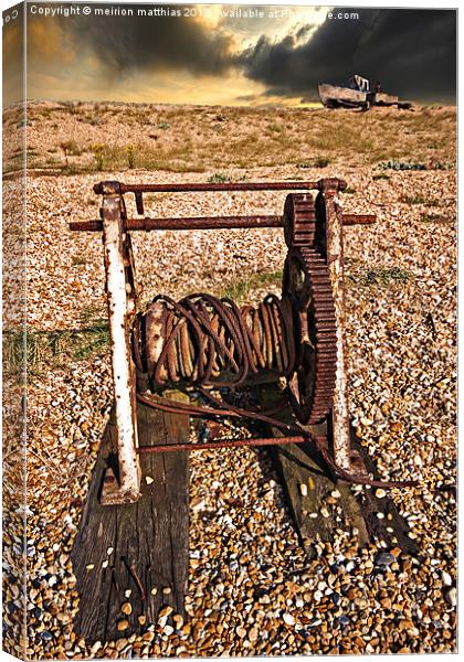 the rusty winch Canvas Print by meirion matthias