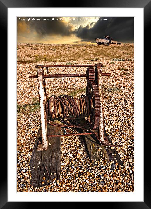 the rusty winch Framed Mounted Print by meirion matthias