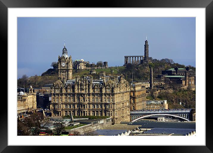 The Balmoral Hotel from the Castle Framed Mounted Print by Tom Gomez