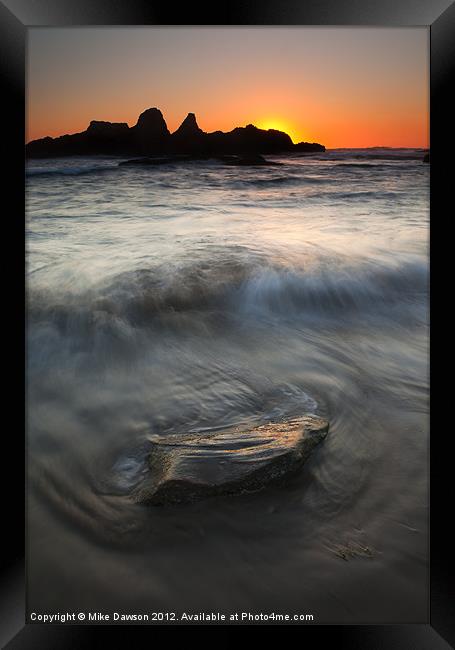 Seal Rock Sunset Framed Print by Mike Dawson