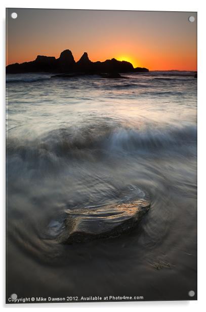 Seal Rock Sunset Acrylic by Mike Dawson