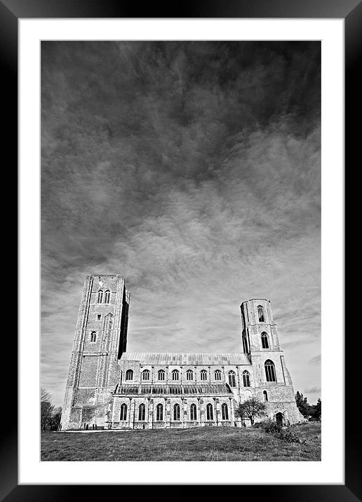 Wymondham Abbey Mono with Big Sky Framed Mounted Print by Paul Macro