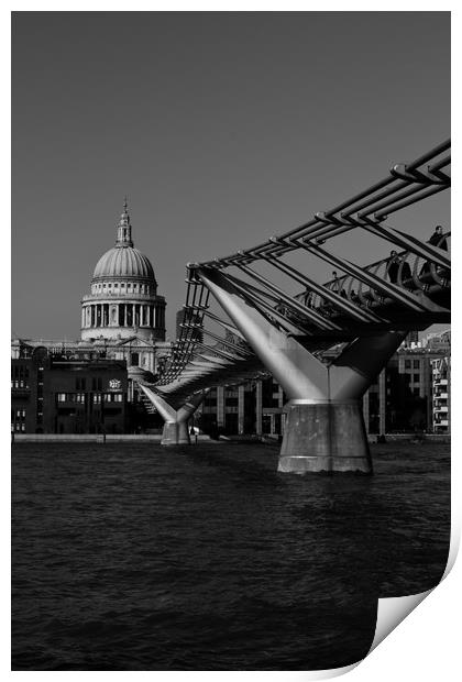 Millenium bridge and St Pauls Print by David Pyatt
