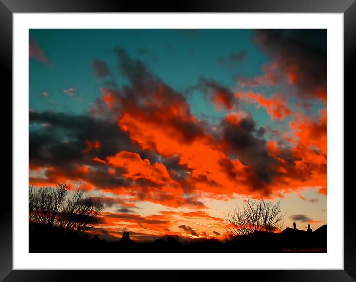 sunset Framed Mounted Print by Andrea Hutchison