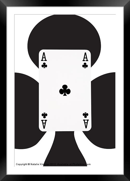Playing Cards, Ace of Clubs on White Framed Mounted Print by Natalie Kinnear