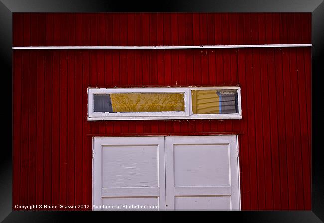 REFLECTIONS ON AN OLD SHED Framed Print by Bruce Glasser