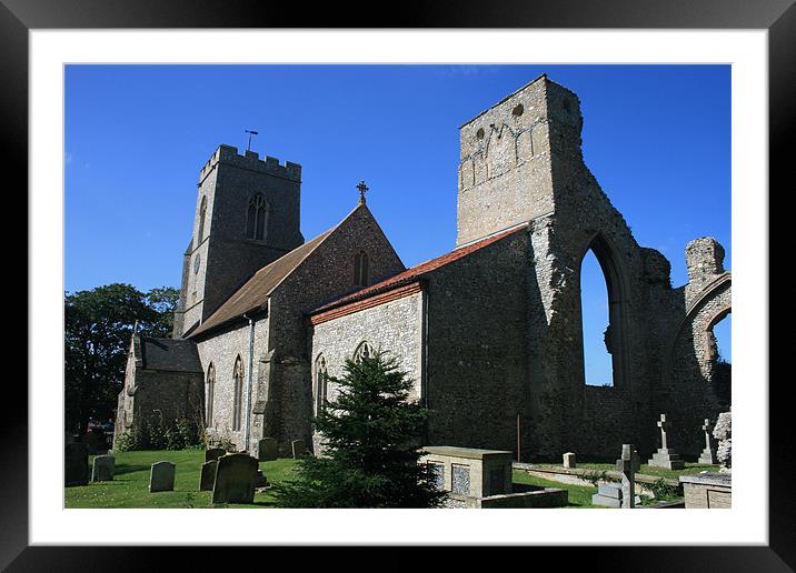 Weybourne church Framed Mounted Print by Kathy Simms