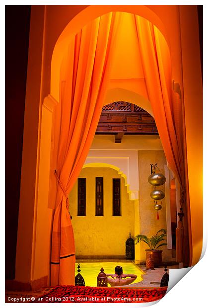 Relaxing Riad Print by Ian Collins