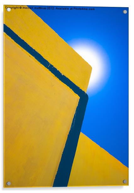 abstract yellow and blue Acrylic by meirion matthias
