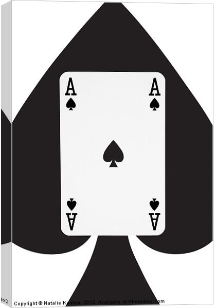 Playing Cards, Ace of Spades on White Canvas Print by Natalie Kinnear