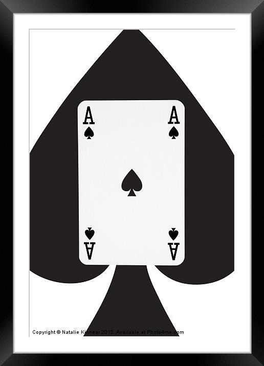 Playing Cards, Ace of Spades on White Framed Mounted Print by Natalie Kinnear