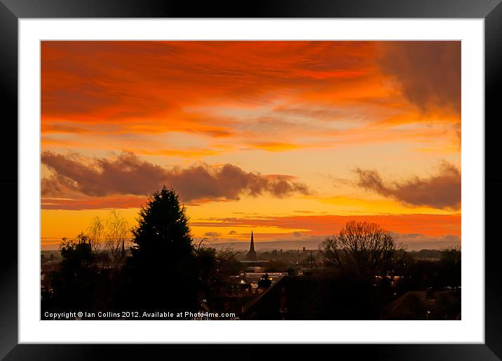 Hereford City Sunset Framed Mounted Print by Ian Collins