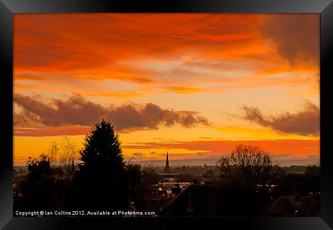 Hereford City Sunset Framed Print by Ian Collins