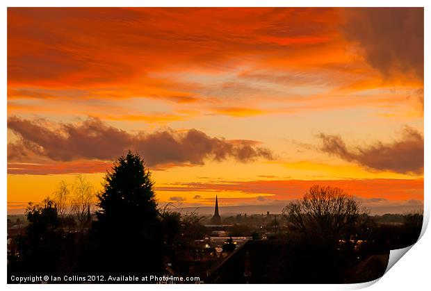 Hereford City Sunset Print by Ian Collins