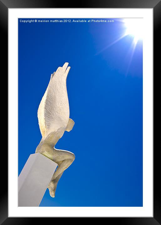 Santorini Angel Framed Mounted Print by meirion matthias