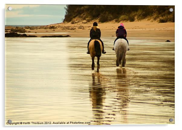 Horses on Beach Acrylic by Keith Thorburn EFIAP/b