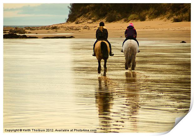 Horses on Beach Print by Keith Thorburn EFIAP/b