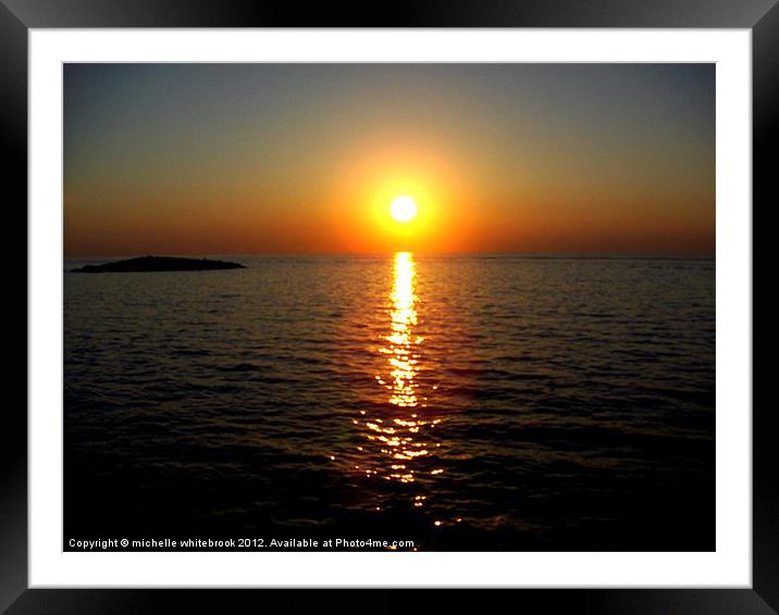 Sunset in Croatia Framed Mounted Print by michelle whitebrook