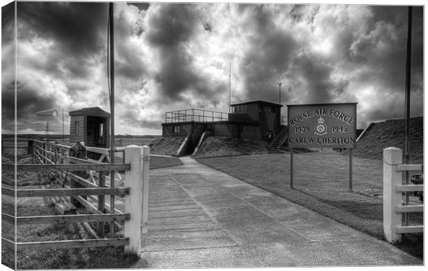 The Control Tower Monochrome Canvas Print by Steve Purnell