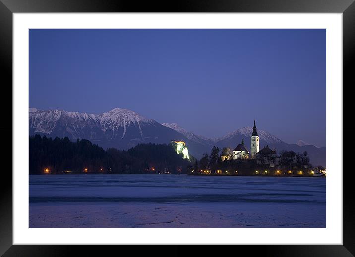 Frozen Lake Bled Framed Mounted Print by Ian Middleton