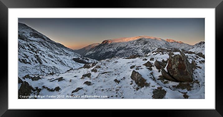 Glyderau Sunset Framed Mounted Print by Creative Photography Wales
