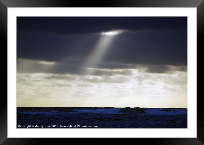 Sun rays during sunrise Framed Mounted Print by Mandy Rice
