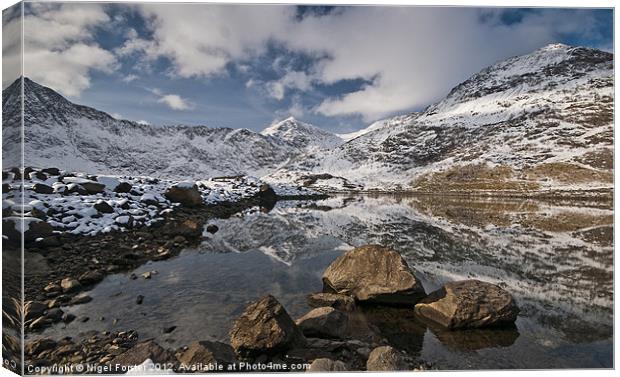Snowdon winter view Canvas Print by Creative Photography Wales